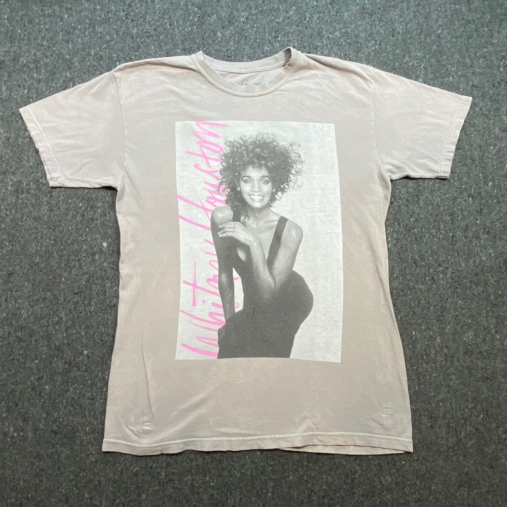 Whitney Houston Vintage Aesthetic Unisex Small Tan Graphic‎ T-Shirt Music Merch